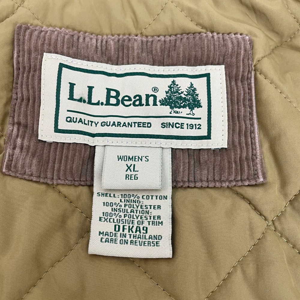LL Bean Barn Coat Womens Extra Large Chore Jacket Corduroy Quilted Lined - Picture 4 of 11